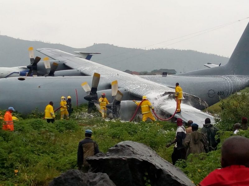 Saaf c-130bz aircraft crash landed in drc