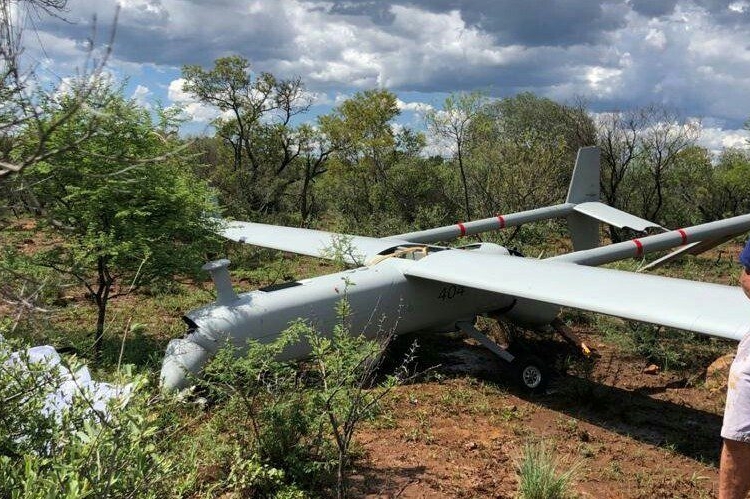 south african sandf denel dynamics seeker 400 uav drone crash