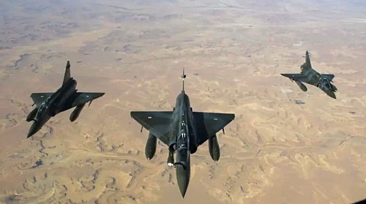 French Mirage 2000D jets flying over Mali