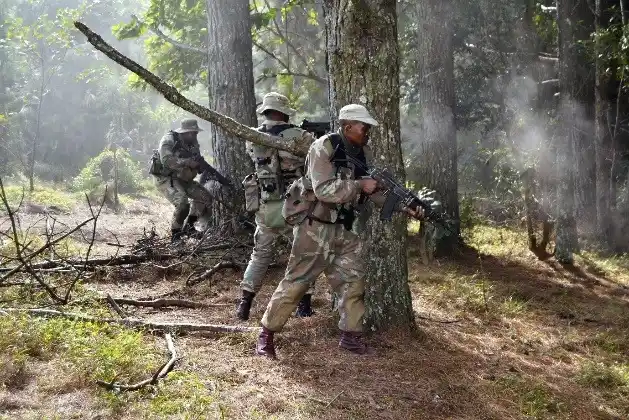 The jungle warfare training focuses on special tactics, techniques and procedures that enable a soldier to survive and operate in jungle terrain.