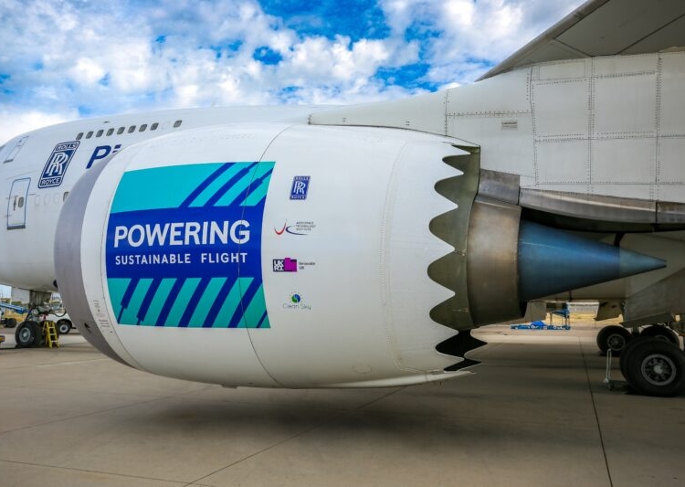 Rolls-Royce ALECSys demonstrator engine on Flying Testbed FTB at Tucson, USA, Pioneering Sustainable, Flight, Boeing 747