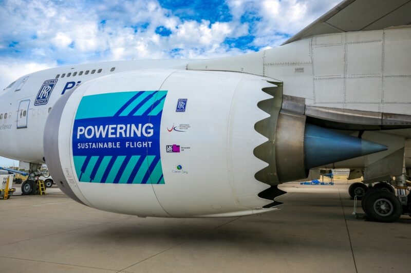 Rolls-Royce ALECSys demonstrator engine on Flying Testbed FTB at Tucson, USA, Pioneering Sustainable, Flight, Boeing 747