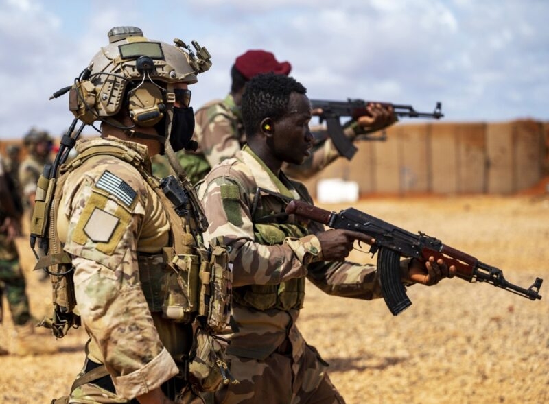 U.S. forces host a range day with the Danab Brigade in Somalia, April 5, 2021. Special Operations Command Africa remains engaged with partner forces in Somalia in order to promote safety and stability across the Horn of Africa. (U.S. Air Force photo by Staff Sgt. Zoe Russell)
