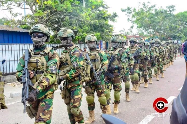 DRC Special forces and Republican Guards during a public parade.
