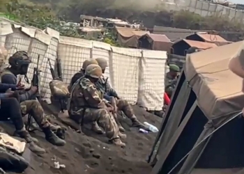 Screenshot of SANDF members engaged in a life-and-death struggle against M23 rebels that have surrounded their base in the DRC.