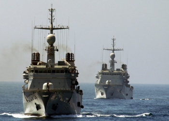 050405-N-3557N-112
Atlantic Ocean (Apr. 5, 2005) - The Moroccan Navy Floreal-class frigates, Muhammed V (FFGHM 611) and Hassan II (FFGHM 612) conduct maneuvers with the ships assigned to the USS Kearsarge (LHD 3) Expeditionary Strike Group. The two Moroccan frigates will escort the strike group through the Strait of Gibraltar, the gateway of the Mediterranean Sea. Kearsarge and embarked 26th Marine Expeditionary Unit are on a regularly scheduled deployment in support of the Global War on Terrorism. U.S. Navy photo by Photographer's Mate Airman Christopher J. Newsome (RELEASED)