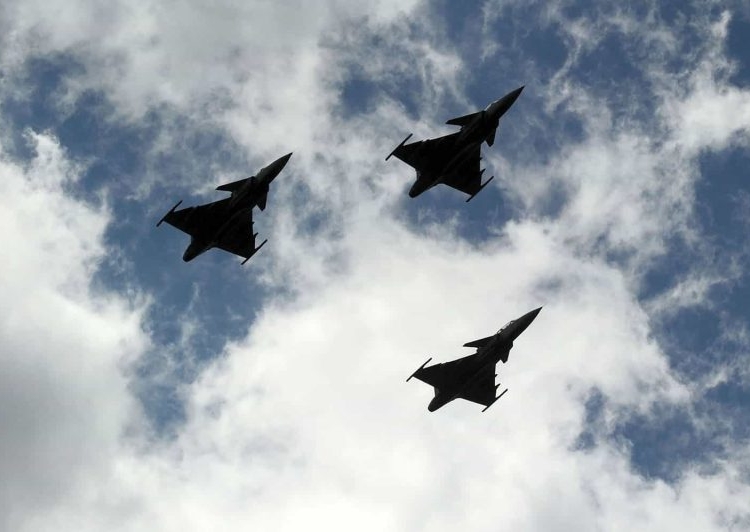 Three Grippens do a flyby during the South African Air Force Prestige parade held at Air Force Base Swartkop, 1 February 2023. Picture: Neil McCartney / The Citizen