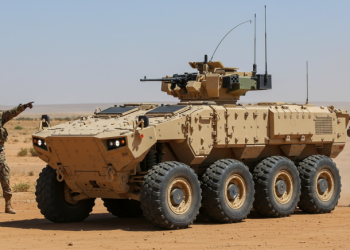 An image depicting the use of UGVs by African forces in the Sahel region. (See our Responsible Use of Artificial Intelligence (AI) Policy document.) https://www.military.africa/responsible-use-of-artificial-intelligence-ai-policy-document/