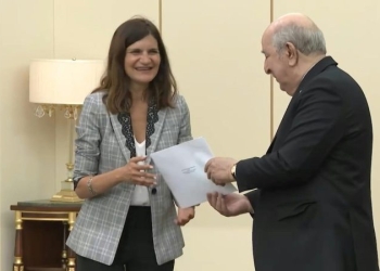 French Deputy Minister for the Armed Forces Alice Rufo meets with Algerian President Abdelmajid Tebboune in Algiers. Photo: AFP