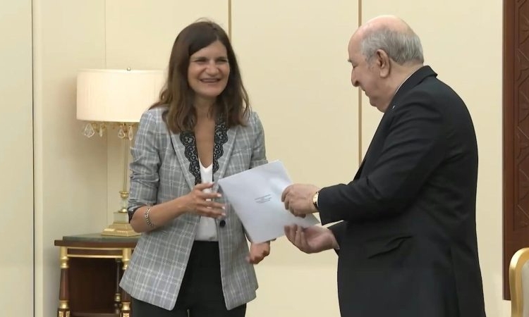 French Deputy Minister for the Armed Forces Alice Rufo meets with Algerian President Abdelmajid Tebboune in Algiers. Photo: AFP