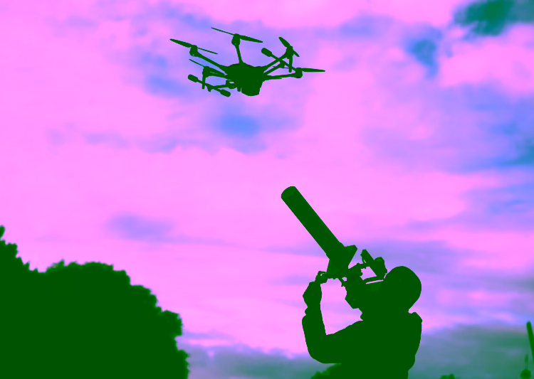 A German soldier using a drone jammer during a recent exercise in Hamburg. filip singer/epa/shutterstock