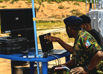 The live field demonstration was conducted under the direct observation of top officials and delegations from the Nigerian Army, Nigerian Air Force (NAF), and key intelligence stakeholders (image by Babasky)