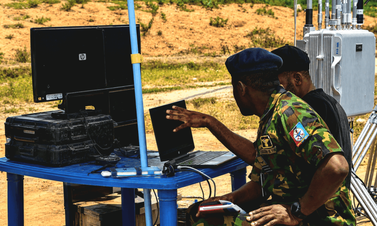 The live field demonstration was conducted under the direct observation of top officials and delegations from the Nigerian Army, Nigerian Air Force (NAF), and key intelligence stakeholders (image by Babasky)