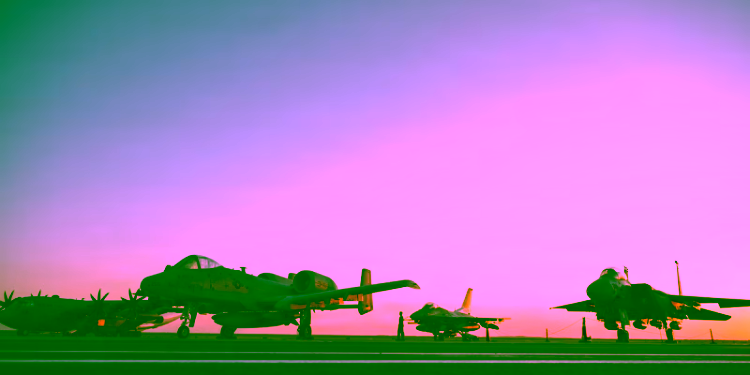 A U.S. Air Force C-130J Super Hercules, A-10 Thunderbolt II, F-16 Fighting Falcon and F-15E Strike Eagle are on static display during the 2026 El Alamein International Airshow at El Alamein Airport, Egypt, Sept. 5, 2026. The El Alamein International Airshow provides a platform to highlight advanced technologies, discuss challenges and opportunities and align capabilities with over 80 participating countries. (U.S. Air Force photo by Staff Sgt. Christopher Tam)